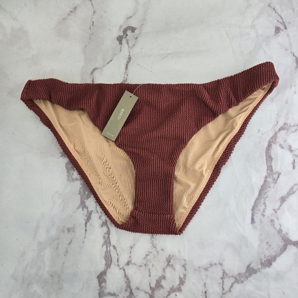 J Crew Swim Bottom XXL Red Hipster Scrunchie Bikini Low Rise Clay Rust BH480